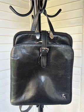 Black Leather Women Backpack Bag - Classic Minimalist Style